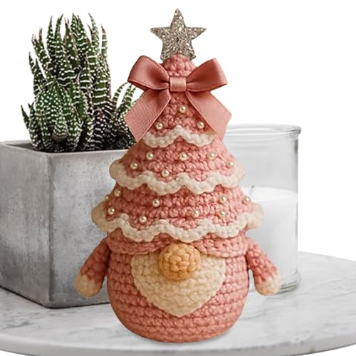Zyntora Weihnachts Häkel Bausatz,Weihnachtliches Anfänger Set Gnome Mit Baum Für Heimdekoration | Garn Vorrat Set Handarbeit Lernen Zu Hause Für Erwachsene Jugendliche Kinder Frauen Mädchen von Zyntora