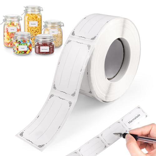 1 Rolle/600 Stück Gefrieretiketten zum Beschriften, 30x50 mm Etiketten Selbstklebend Marmelade, Tiefkühletiketten Lebensmitteletiketten, Aufkleber Gefrierdosen Ablösbar für Gläser, Marmeladengläser von Zyren