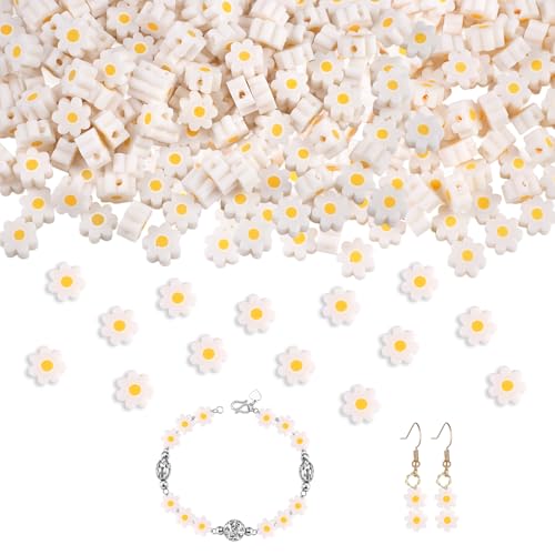 200 Stück Handgemachte Weiche Keramiken Gänseblümchen Blume, Perlen für Armbänder Gänseblümchen, Perlen zum Auffädeln, Blumen Perlen, Gänseblümchen-Perlen für Armbänder, Halskette und Ohrringe Machen 200 Stück Handgemachte Weiche Keramiken Gänseblümchen Blume, Perlen für Armbänder Gänseblümchen, Perlen zum Auffädeln, Blumen Perlen, Gänseblümchen-Perlen für Armbänder, Halskette und Ohrringe Machen von Zyren