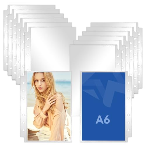 40 Stück A6 Binder Pockets, Wasserdichte klarsichthüllen a6 mit 6 Löchern, Bargeld Ordnerhüllen für Kreditkartenfotos, Durchsichtige Kunststoff A6 Prospekthüllen für 6-Ring-Ordner 40 Stück A6 Binder Pockets, Wasserdichte klarsichthüllen a6 mit 6 Löchern, Bargeld Ordnerhüllen für Kreditkartenfotos, Durchsichtige Kunststoff A6 Prospekthüllen für 6-Ring-Ordner von Zyren