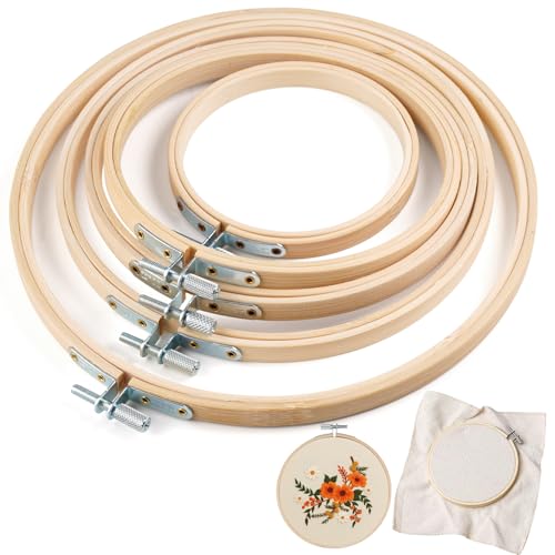 5 Stück Stickrahmen Holz Stickring,10cm/13cm/15cm/18cm/20cm Embroidery Hoop,Kreuzstich Rahmen Rund,Einstellbar Bambus-Stickrahmen,Stick Rahmen Cross Stitch Frame für DIY-Kreuzstich,Stickerei,Nähen 5 Stück Stickrahmen Holz Stickring,10cm/13cm/15cm/18cm/20cm Embroidery Hoop,Kreuzstich Rahmen Rund,Einstellbar Bambus-Stickrahmen,Stick Rahmen Cross Stitch Frame für DIY-Kreuzstich,Stickerei,Nähen von Zyren