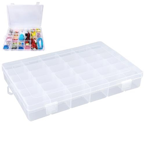 Sortierbox mit 36 Fächern Abnehmbare, ABS-Perlenbox mit Fächern 27,2 x 17,5 x 4,2 cm, Sortierbox mit Deckel und Verstellbaren Unterteilungen, Perlen-Aufbewahrungsbox Geeignet für Schmuck, Schrauben Sortierbox mit 36 Fächern Abnehmbare, ABS-Perlenbox mit Fächern 27,2 x 17,5 x 4,2 cm, Sortierbox mit Deckel und Verstellbaren Unterteilungen, Perlen-Aufbewahrungsbox Geeignet für Schmuck, Schrauben von Zyren