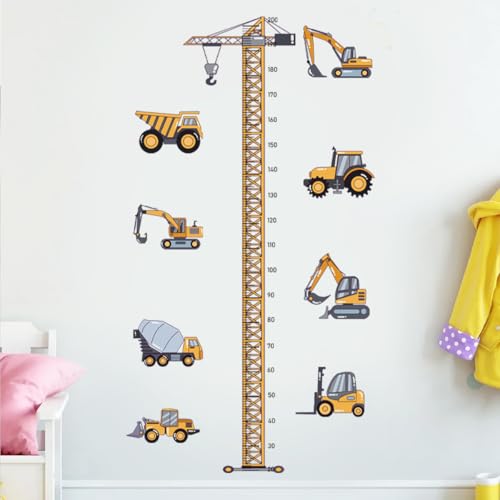Wandtattoo Messlatte Kinder, Höhe Diagramm Wandaufkleber mit Skala, Wandtattoo Kinderzimmer, Height Wall Sticker, Baum Baufahrzeug Wandsticker Wandbild Wanddeko für Jungen und Mädchen, 20-200 cm Wandtattoo Messlatte Kinder, Höhe Diagramm Wandaufkleber mit Skala, Wandtattoo Kinderzimmer, Height Wall Sticker, Baum Baufahrzeug Wandsticker Wandbild Wanddeko für Jungen und Mädchen, 20-200 cm von Zyren