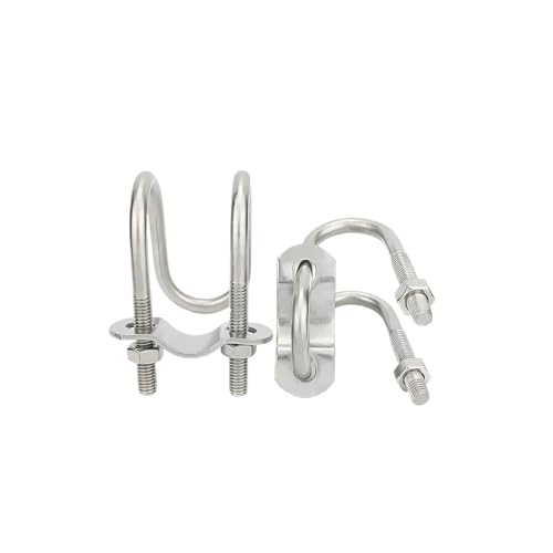 Doppelte U-förmige Klemme/Kreuz-U-förmige Schraube aus Edelstahl, U-förmiger Haken for hohe Beanspruchung, U-Bolzen, Satteltyp für Sanitärinstallationen, Wohngebäude(1set M8x60x60) von ZythrXLate