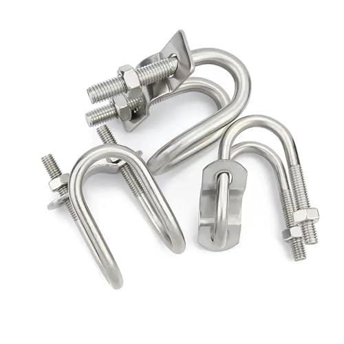 Doppelte U-förmige Klemme aus Edelstahl, U-förmige Schraube, Kreuz-U-förmiger Bolzen, speziell geformte Rohrklemme for die Aquakultur für Sanitärinstallationen, Wohngebäude(2set M6x32x32) von ZythrXLate