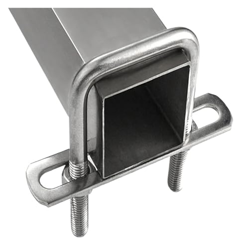 Edelstahl-U-Bolzen rechtwinklige Schraube U-Quadrat-Klemme Schnalle Quadratische Rohrklemme Quadratische Klemme rechtwinklige U-Klemme für Sanitärinstallationen, Wohngebäude(M8 40x100mm 4pcs) von ZythrXLate