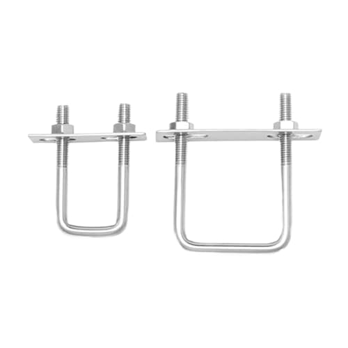 Edelstahl U-Schraube Quadratische Klemme Quadratische Rohrklemme U-Bolzen Rechtwinkliger Bolzen mit Schallwand Quadratische Klemme für Sanitärinstallationen, Wohngebäude(1set M8X101X140) von ZythrXLate