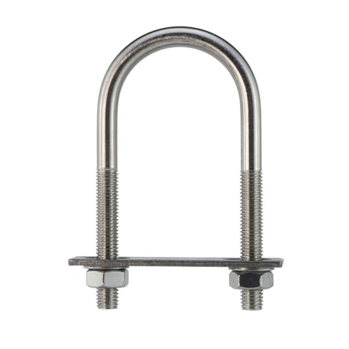 M10 M12 U-Bolzen Edelstahl-Filet-U-Clip mit Prallmutter-Kombinationsschnalle U-förmige Schraubenrohrschelle 2 Zoll Klemme für Sanitärinstallationen, Wohngebäude(M10x60x170mm 1set) von ZythrXLate