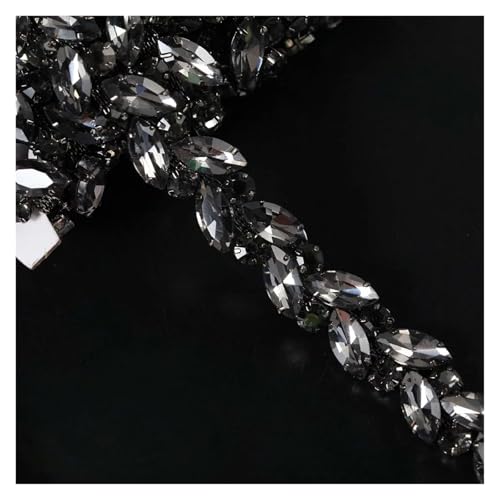Strasskette als Verzierung 1 Yard Blatt Strass Metall Kette Glänzende Kristall Nähen Applique Dekorative Hochzeit Zubehör(Color10) von ZythrXLate