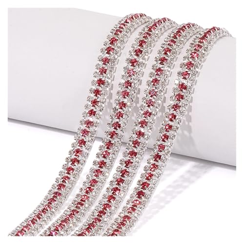 Strasskette als Verzierung 1 Yard Glas-Strasskette for Aufnähen auf Strassband, Verwendung for Hut-, Mantel- und Schuhdekoration(Color 4) von ZythrXLate