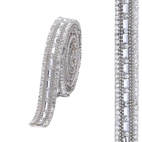 Strasskette als Verzierung 1 Yard Kristallglas Strass Aufkleber Diamant Band DIY Kunsthandwerk Auto Telefon Dekoration(11mm) von ZythrXLate