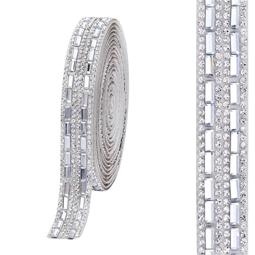 Strasskette als Verzierung 1 Yard Kristallglas Strass Aufkleber Diamant Band DIY Kunsthandwerk Auto Telefon Dekoration(15mm) von ZythrXLate