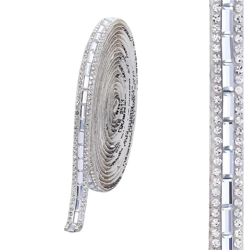 Strasskette als Verzierung 1 Yard Kristallglas Strass Aufkleber Diamant Band DIY Kunsthandwerk Auto Telefon Dekoration(8mm) von ZythrXLate