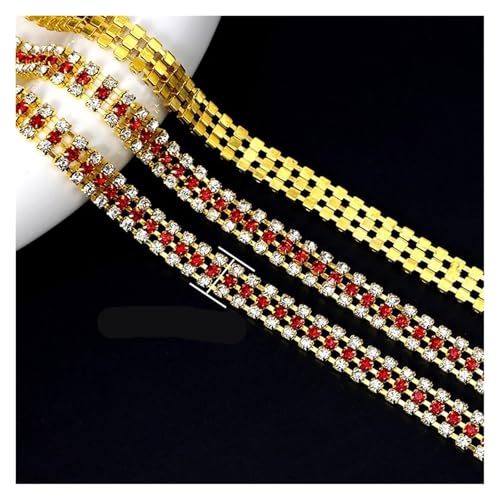 Strasskette als Verzierung Kristall-Strass-Kettenbesatz, 9,1 m, glitzernde Diamant-Applikation for Nähen, Basteln, Dekoration, Kleidung, Hochzeitszubehör(Color4 8MM) von ZythrXLate