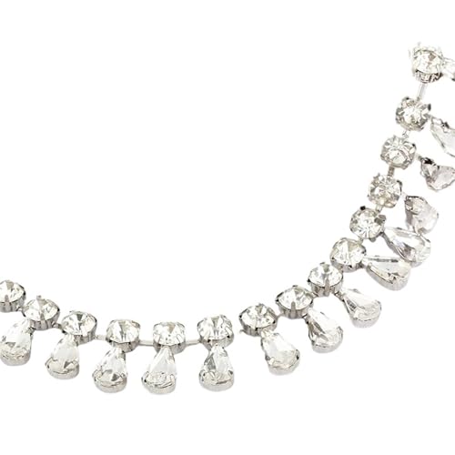 Strasskette als Verzierung Kristall-Strassbesatz, Splitterbasis, Glasbecherkette, Strass-Applikation for Aufnähen(Style8 8x13mm) von ZythrXLate