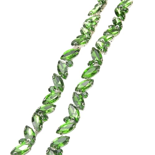 Strasskette als Verzierung Multiplizieren Sie Farbe Bling Kristall Strass Blatt Form Kette DIY Taschen Schuhe Kleidung Zubehör(Color5,45cm) von ZythrXLate