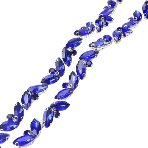 Strasskette als Verzierung Multiplizieren Sie Farbe Bling Kristall Strass Blatt Form Kette DIY Taschen Schuhe Kleidung Zubehör(Color6,45cm) von ZythrXLate