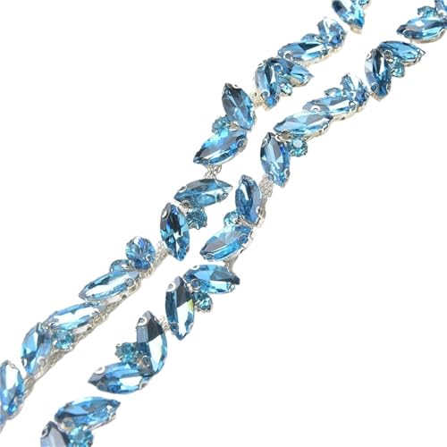 Strasskette als Verzierung Multiplizieren Sie Farbe Bling Kristall Strass Blatt Form Kette DIY Taschen Schuhe Kleidung Zubehör(Color7,1 yard) von ZythrXLate
