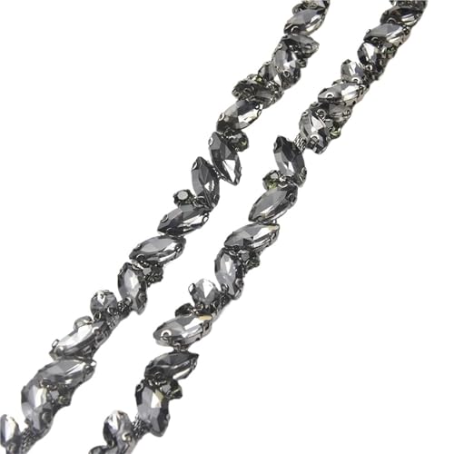 Strasskette als Verzierung Multiplizieren Sie Farbe Bling Kristall Strass Blatt Form Kette DIY Taschen Schuhe Kleidung Zubehör(Color8,1 yard) von ZythrXLate