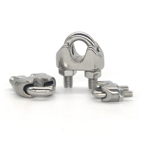 ZythrXLate 10 PCS Silber Edelstahl U-Bolzen Typ Drahtseil Clip M2 M3 M4 M5 M6 M8 M10 M12mm Klemme Bolzen Haushalt Hardware Arbeiten für Sanitärinstallationen, Wohngebäude(M3) von ZythrXLate