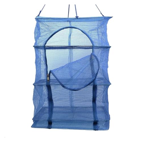 ZythrXLate 3-lagiges Trockennetz, Fischnetz, Trockengestell, hängender Anti-Fliegenkäfig for Gemüse, Obst, Fleisch, Trocknernetz, Haushalts-Fischnetz für Wohnungen, Wäscherei(3-Tier_35X35X65CM) von ZythrXLate