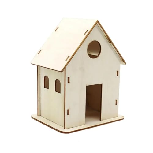 ZythrXLate DIY Holz Vogelhaus Kit Unvollendetes Log Home Craft Projekt mit Farbe Holzhandwerk Jungen und Mädchen Graffiti Vogelnest für Garten, Hinterhof(Color 1) von ZythrXLate