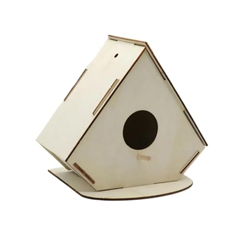 ZythrXLate DIY Holz Vogelhaus Kit Unvollendetes Log Home Craft Projekt mit Farbe Holzhandwerk Jungen und Mädchen Graffiti Vogelnest für Garten, Hinterhof(Color 3) von ZythrXLate
