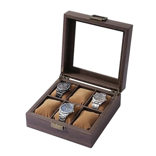 ZythrXLate Holzmaserung PU-Leder Quadratische 6-Bit-Uhrenaufbewahrungssammlungs-Displaybox Uhrenschmuck-Aufbewahrungsbox Herren-Schmuckschatulle für Uhren, Uhrenarmbänder ZythrXLate Holzmaserung PU-Leder Quadratische 6-Bit-Uhrenaufbewahrungssammlungs-Displaybox Uhrenschmuck-Aufbewahrungsbox Herren-Schmuckschatulle für Uhren, Uhrenarmbänder von ZythrXLate