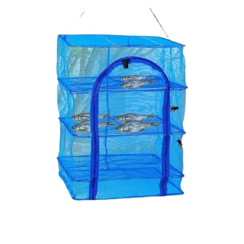 ZythrXLate Trockennetz, Trockenständer, 4-lagiges, faltbares Fischnetz, for Aufhängen, for Trocknen von Garnelen, Fisch, Obst und Gemüse mit Zwei-Wege-Reißverschlüssen für Wohnungen, Wäscherei ZythrXLate Trockennetz, Trockenständer, 4-lagiges, faltbares Fischnetz, for Aufhängen, for Trocknen von Garnelen, Fisch, Obst und Gemüse mit Zwei-Wege-Reißverschlüssen für Wohnungen, Wäscherei von ZythrXLate