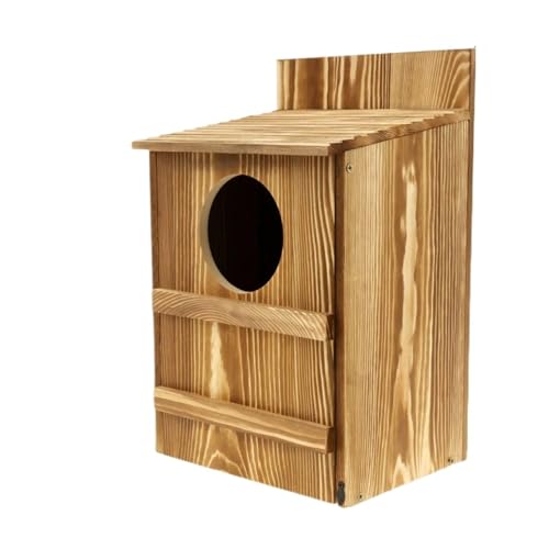 ZythrXLate Vogelhaus aus Holz mit kreisförmiger Öffnung, Eulenhaus, großes Nest, Vogelzuchtkasten, for Aufhängen, Haustierzubehör, Heimbalkondekoration für Garten, Hinterhof(36.8x19x22.8cm) von ZythrXLate