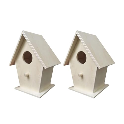 ZythrXLate Vogelhaus aus Holz zur Wandmontage for kleine Vögel, schönes Vogelnest mit Sitzstangen, solides Vogelhaus, wetterfest für Garten, Hinterhof(White 2pcs) von ZythrXLate