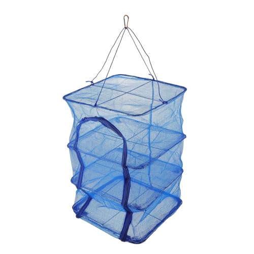 ZythrXLate Zusammenklappbarer Wäscheständer, Fischkäfig, Hängekorb, Trockner, Obst, Gemüse, Garnelen, Nylonnetz, mehrschichtige, atmungsaktive Netzkonstruktion für Wohnungen, Wäscherei von ZythrXLate