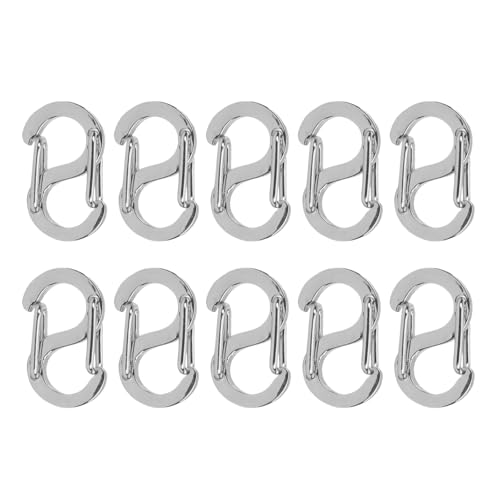 Zythrem 10 Stück Doppel Armband Verschluss, Halsketten-Clip, Schmuckherstellung Edelstahl S-förmige Metallschnalle, Doppelt öffnende Verschlüsse für Armbänder, Silber von Zythrem