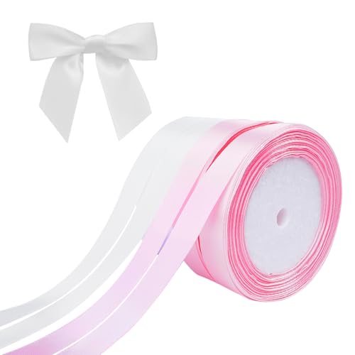 Zythrem 4 Rollen Satinband, 15mm x 23m Satinband Weiß Geschenkband Rosa, Schleifenband Weiss für Hochzeit, Satinband Rosa für Geschenkverpackungen DIY Schleife Bastelarbeiten Geburtstag Deko Zythrem 4 Rollen Satinband, 15mm x 23m Satinband Weiß Geschenkband Rosa, Schleifenband Weiss für Hochzeit, Satinband Rosa für Geschenkverpackungen DIY Schleife Bastelarbeiten Geburtstag Deko von Zythrem