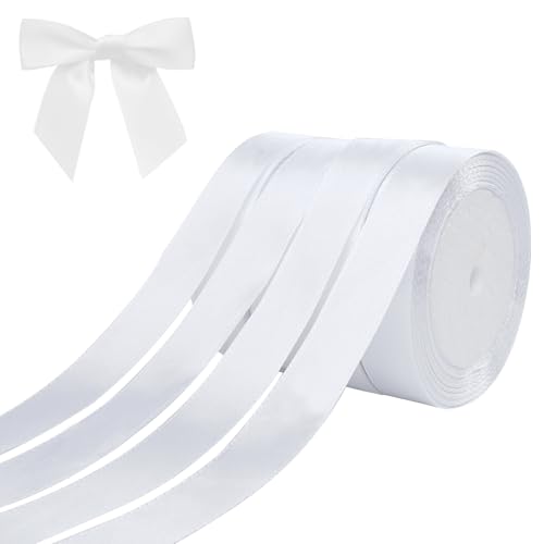 Zythrem 4 Stück Satinband Weiß 15mm, 23m Geschenkband Weiss Schleifenband Weiss, Weißes Band Dekoband für Geschenkverpackung Basteln Geburtstag Taufe Hochzeit Deko Zythrem 4 Stück Satinband Weiß 15mm, 23m Geschenkband Weiss Schleifenband Weiss, Weißes Band Dekoband für Geschenkverpackung Basteln Geburtstag Taufe Hochzeit Deko von Zythrem