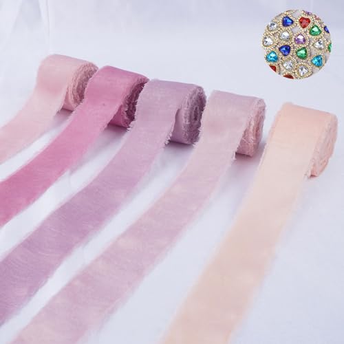 Zythrem 5 Rollen Chiffonband 4cm*6.3M Handgefertigtes Fransen-Stoffband Handgefertigte Chiffonbänder für Hochzeitseinladungen für Geschenkverpackungen, Dekorationen Zythrem 5 Rollen Chiffonband 4cm*6.3M Handgefertigtes Fransen-Stoffband Handgefertigte Chiffonbänder für Hochzeitseinladungen für Geschenkverpackungen, Dekorationen von Zythrem