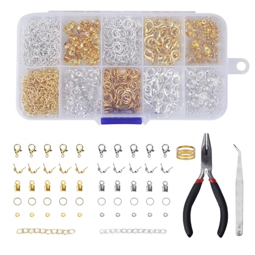 Zythrem 580 Stück Kettenverschluss Set Schmuckherstellung Zubehör, Verschlüsse für Armbänder, Kettenverschluss, Biegeringe, DIY Schmuckherstellung mit Schmuckzange Pinzette Zythrem 580 Stück Kettenverschluss Set Schmuckherstellung Zubehör, Verschlüsse für Armbänder, Kettenverschluss, Biegeringe, DIY Schmuckherstellung mit Schmuckzange Pinzette von Zythrem