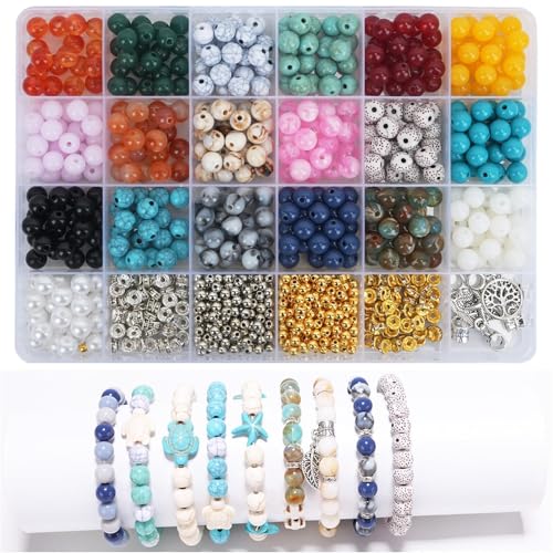 Zythrem 8mm 980 Stück Perlen für Armbänder Erwachsene Armbänder Selber Machen mit 1 elastischen Faden für DIY-Schmuck Halsketten Schmuck Ringe Perlen Set Armbänder Zythrem 8mm 980 Stück Perlen für Armbänder Erwachsene Armbänder Selber Machen mit 1 elastischen Faden für DIY-Schmuck Halsketten Schmuck Ringe Perlen Set Armbänder von Zythrem