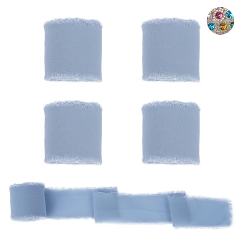 Zythrem Schleifenband Hochzeit Geschenkband Breit Stoff Chiffonband Stoffband Geschenkbänder 5 Rollen 4cm*6.3M Seidenähnliches Band mit ausgefransten Rändern für Hochzeiten Geschenke,DIY Blau Zythrem Schleifenband Hochzeit Geschenkband Breit Stoff Chiffonband Stoffband Geschenkbänder 5 Rollen 4cm*6.3M Seidenähnliches Band mit ausgefransten Rändern für Hochzeiten Geschenke,DIY Blau von Zythrem