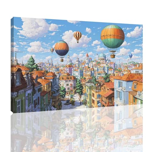 London Malen Nach Zahlen Erwachsene mit Rahmen,Malen Nach Zahlen Kleine Stadt Paint by Numbers Adult Knitterfreie Leinwand Kit,DIY Handgemalt Ölgemälde Kreativ Set,Geschenke für Frauen 70X100CM,kk-458 von Zyupwjyy