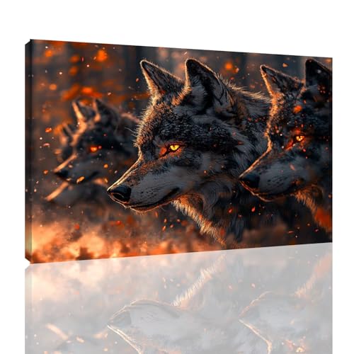 Wolf Malen Nach Zahlen Erwachsene mit Rahmen, Malen Nach Zahlen London Paint by Numbers Adult Knitterfreie Leinwand Kit, DIY Handgemalt Ölgemälde Kreativ Set, Geschenke für Frauen 60X90CM,kk-30 von Zyupwjyy