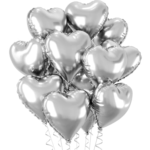 30 Stück Herzballons,18 Zoll Herz Folienballon Silber,Herzform Heliumballons für Party,Geburtstag,Valentinstag,Hochzeit,Verlobung,Muttertag Dekoration 30 Stück Herzballons,18 Zoll Herz Folienballon Silber,Herzform Heliumballons für Party,Geburtstag,Valentinstag,Hochzeit,Verlobung,Muttertag Dekoration von a ray of sunshine