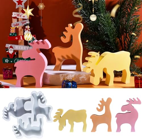 Silikonform Weihnachten Elch,Weihnachten Elch Kerzenformen zum Gießen,Gipsformen Zum Gießen Elch,Silikonformen Gießformen,Gießformen Silikon,Silikonform Elch für DIY Weihnachten Kerze von a ray of sunshine