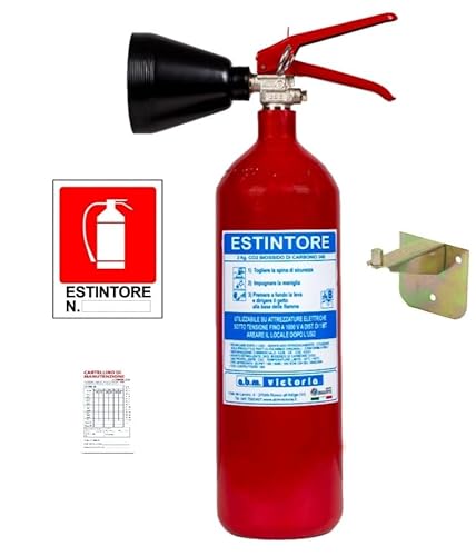 Feuerlöscher CO2 kg 2, zertifiziert, neu gebaut, geliefert mit Halterung und Schild + Inspektionsaufkleber auf dem Feuerlöscher selbst angebracht Feuerlöscher CO2 kg 2, zertifiziert, neu gebaut, geliefert mit Halterung und Schild + Inspektionsaufkleber auf dem Feuerlöscher selbst angebracht von a.b.m. victoria