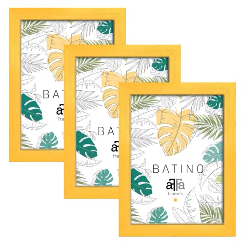 aFFa frames, Batino, 3er Set Bilderrahmen Holz, photo frame, holzrahmen mit Acrylglasfront, HDF-Hintergrund, bilderrahmen Gelb, A4, 21x29,7 cm aFFa frames, Batino, 3er Set Bilderrahmen Holz, photo frame, holzrahmen mit Acrylglasfront, HDF-Hintergrund, bilderrahmen Gelb, A4, 21x29,7 cm von aFFa frames