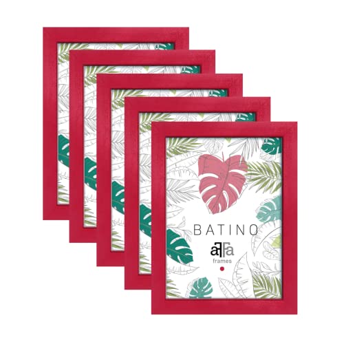 aFFa frames, Batino, 5er Set Bilderrahmen Holz, photo frame, holzrahmen mit Acrylglasfront, HDF-Hintergrund, bilderrahmen Rot, A3, 29,7x42 cm aFFa frames, Batino, 5er Set Bilderrahmen Holz, photo frame, holzrahmen mit Acrylglasfront, HDF-Hintergrund, bilderrahmen Rot, A3, 29,7x42 cm von aFFa frames
