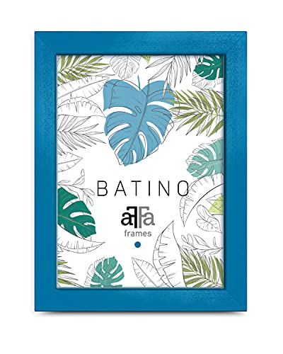 aFFa frames, Batino, Bilderrahmen aus Holz, hell, rechteckig, mit Acrylglasfront, HDF-Hintergrund, blau, 10x15 cm von aFFa frames