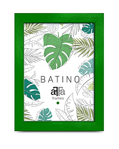 aFFa frames, Batino, Bilderrahmen aus Holz, hell, rechteckig, mit Acrylglasfront, HDF-Hintergrund, grün, 18x24 cm von aFFa frames