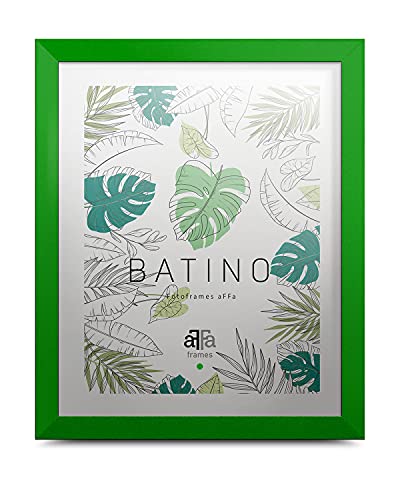 aFFa frames, Batino, Bilderrahmen aus Holz, hell, rechteckig, mit Acrylglasfront, HDF-Hintergrund, grün, 24x30 cm von aFFa frames