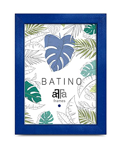 aFFa frames, Batino, Bilderrahmen aus Holz, hell, rechteckig, mit Acrylglasfront, HDF-Hintergrund, marineblau, 10x15 cm von aFFa frames